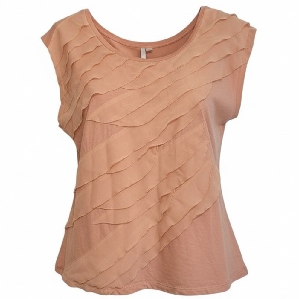 LC Lauren Conrad Tank Top Womens X LPeach Ruffle Front Romantic Soft Girl